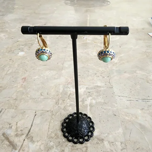 Stony Light Turquoise Huggie Earrings - Picture 4 of 5